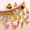  2Pcs Cute Mini Pendant From The Hamburger Fries Food Series Small Pendants Charms for Jewelry Making Supplies