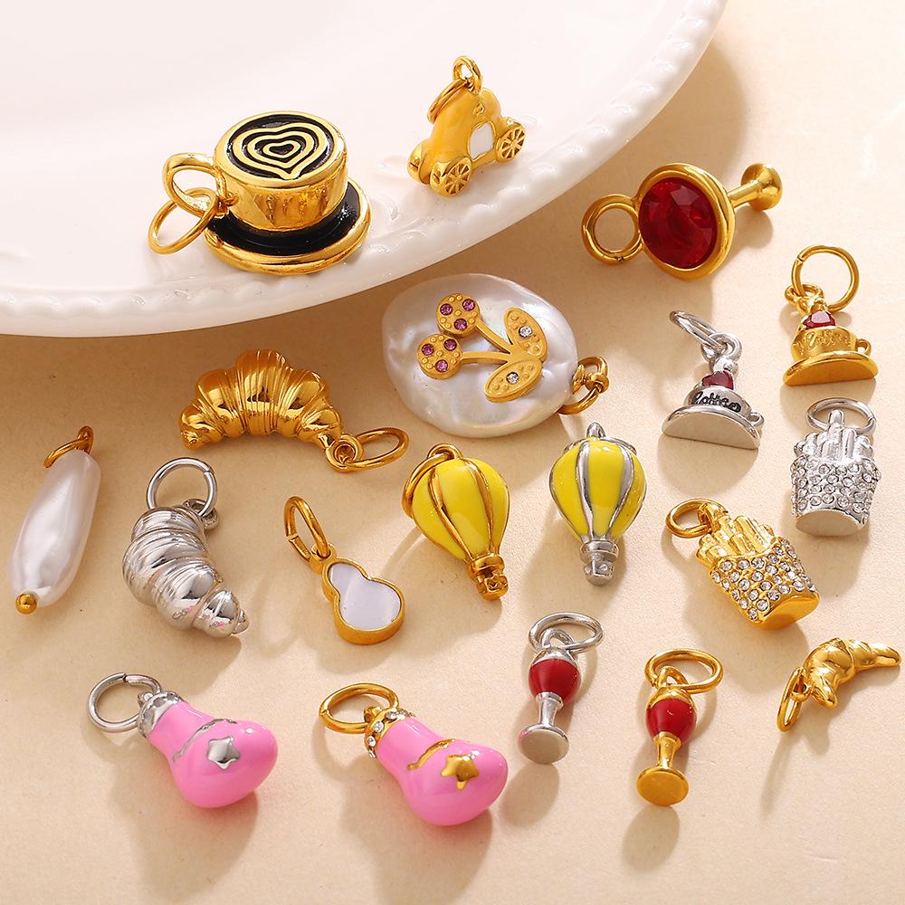  2Pcs Cute Mini Pendant From The Hamburger Fries Food Series Small Pendants Charms for Jewelry Making Supplies