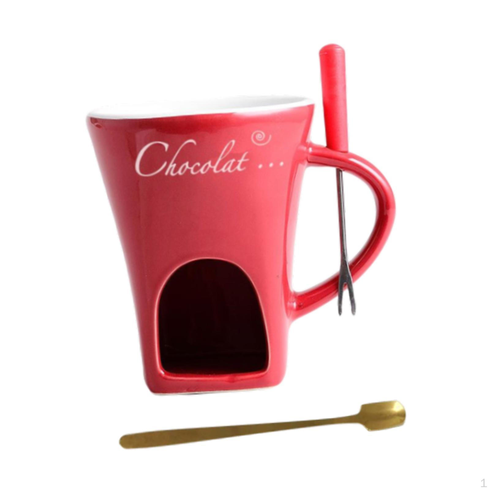 

Горшочек для шоколадного фондю Керамическая кружка Плавленый сыр на ужин красный