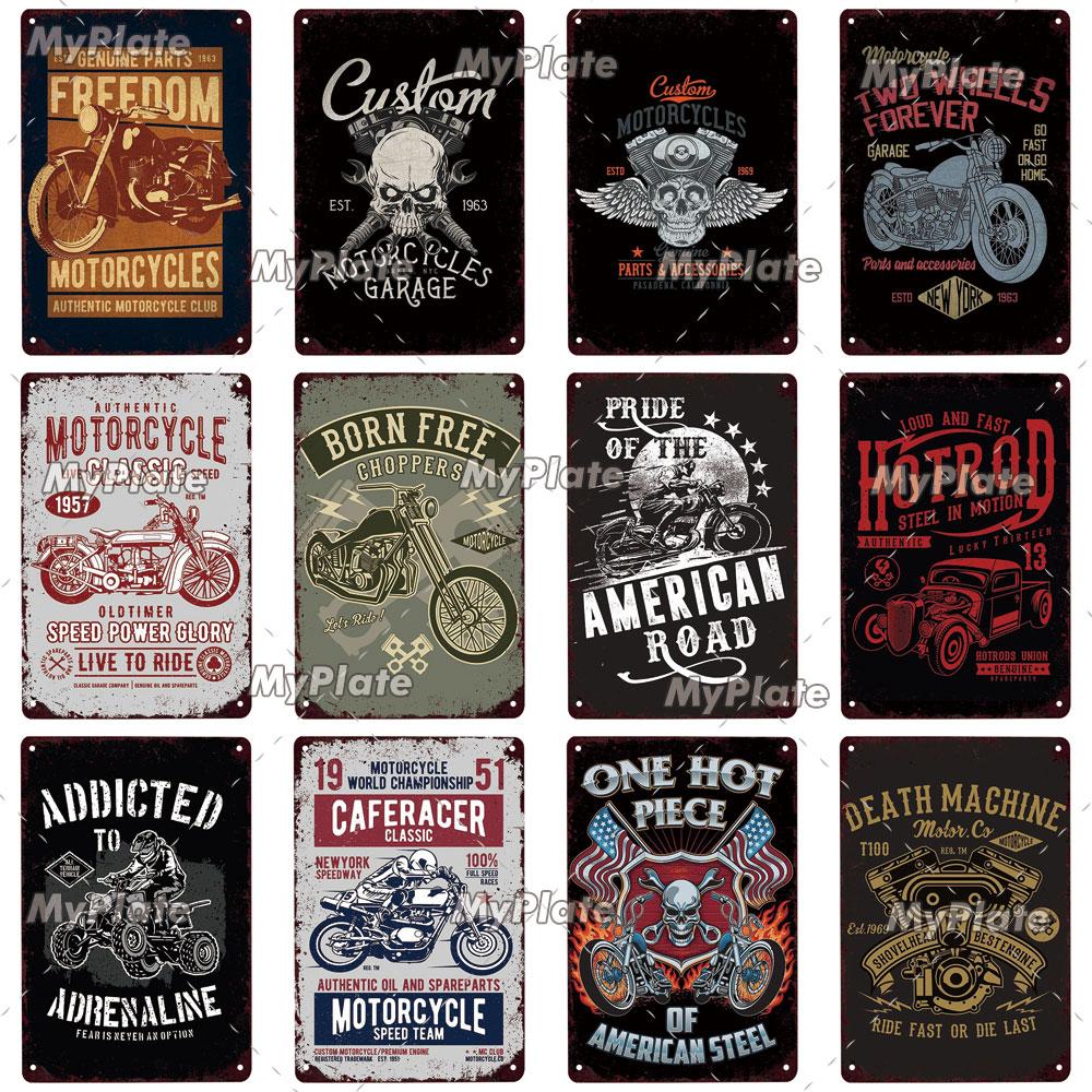 Cafe Racer Metal Sign Vintage Plaque Tin Sign Wall Decor For Garage Club Plate Crafts Ride Biker Poster Motorcycle