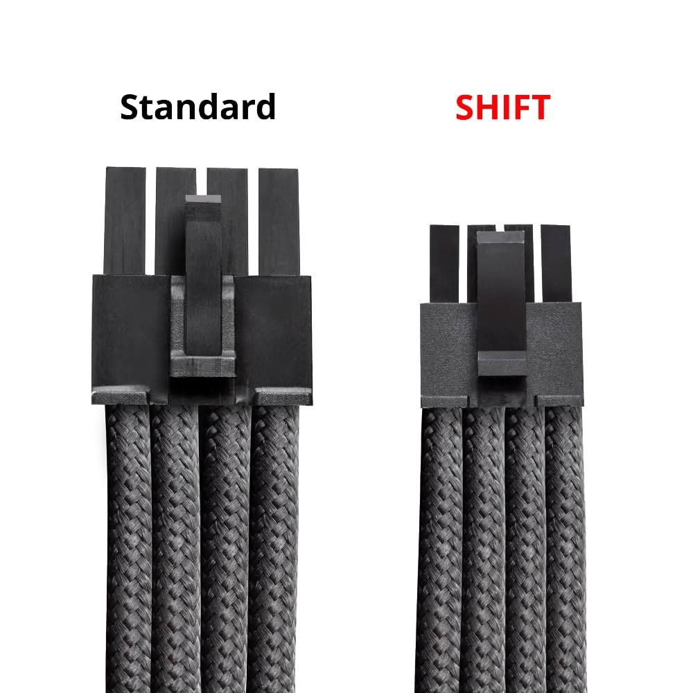 CableMod Pro ModMesh Sleeved 12VHPWR Dual StealthSense Cable Kit for EVGA T E-Series 12V-2x6 G/G+ / P/P+ / (White)