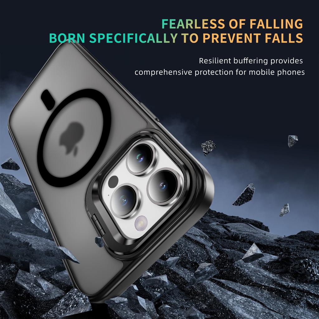 Camera Lens Protector Stand Holder Case Cover For Magsafe Mag Safe iPhone 15 Pro Max 14 Plus 13 12 15Pro 14Pro 13Pro Protection Phone Accessories