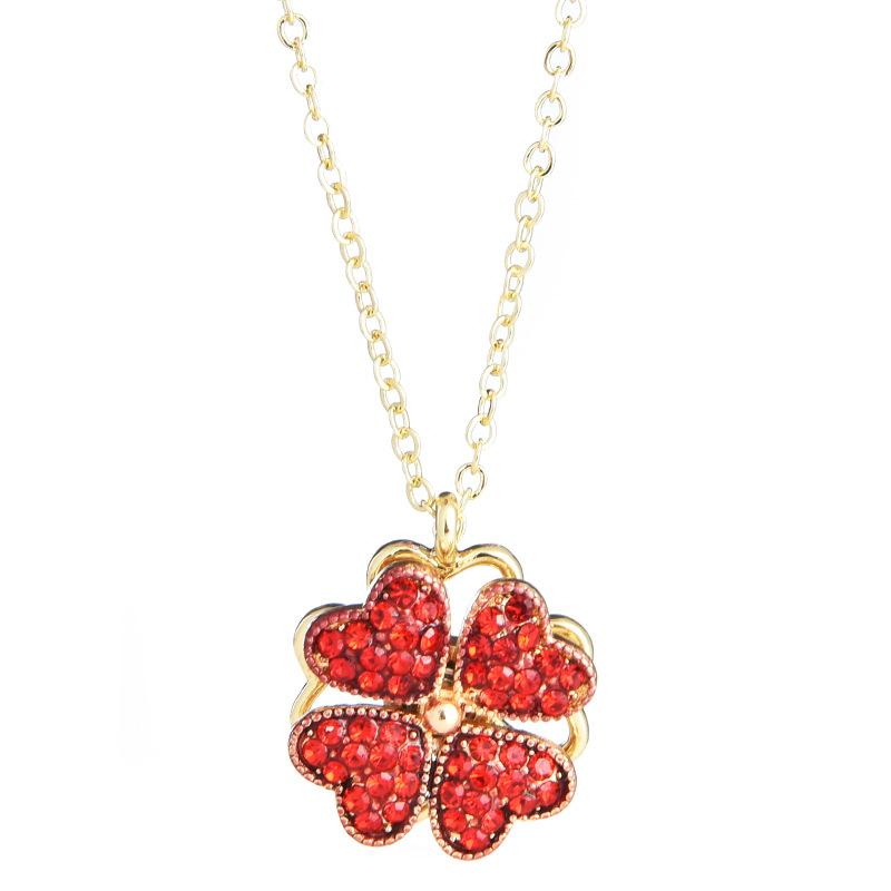 Collana Quadrifoglio Rotante 2021 Donna Stessa di Douyin Tendenza Personalità Semplice Temperamento Catena Clavicola Gioielli