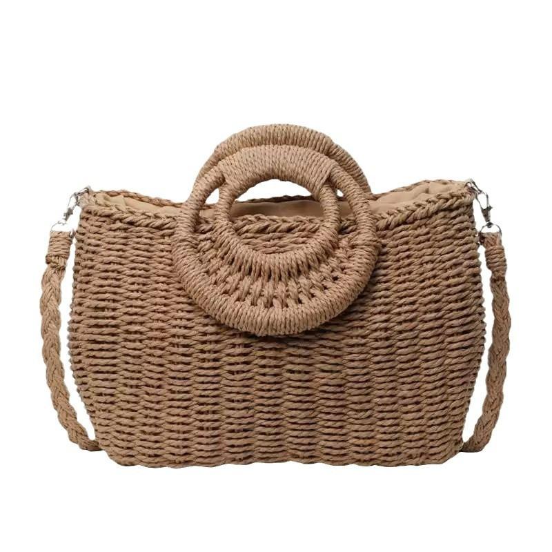 Straw Bag Women's New Large-capacity Bag Summer Shoulder Crossbody Woven Bag Seaside Beach Bag Tote Bag