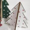 3 Pieces Mini Wooden Christmas Tree Decoration Tiny Christmas Tree Table Centerpieces Ornaments For Home Offices Fireplace