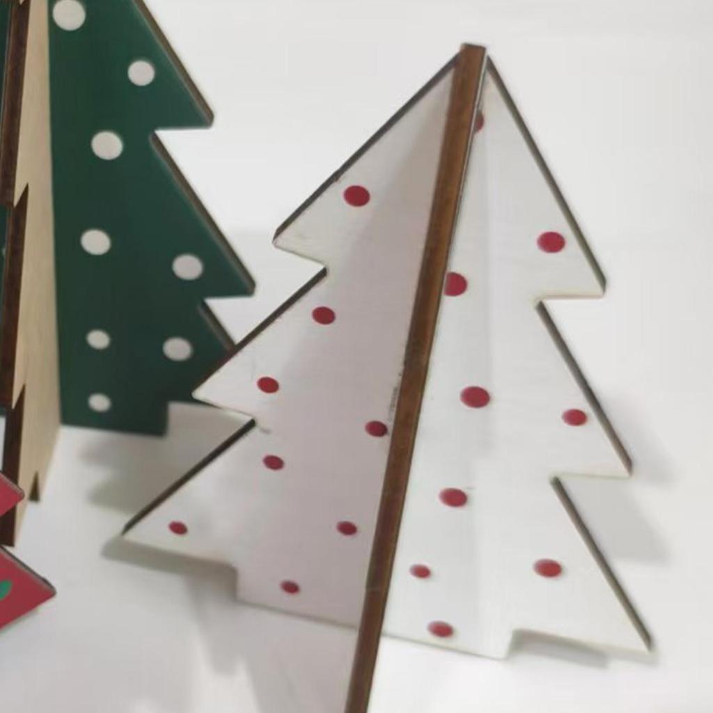 3 Pieces Mini Wooden Christmas Tree Decoration Tiny Christmas Tree Table Centerpieces Ornaments For Home Offices Fireplace
