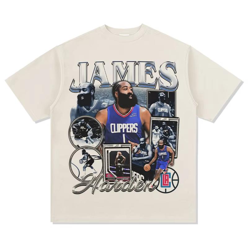New Arrival James Harden Printed Cotton Short Sleeve Basketball Sports Training T-shirt Summer Men's and Women's Loose Tees