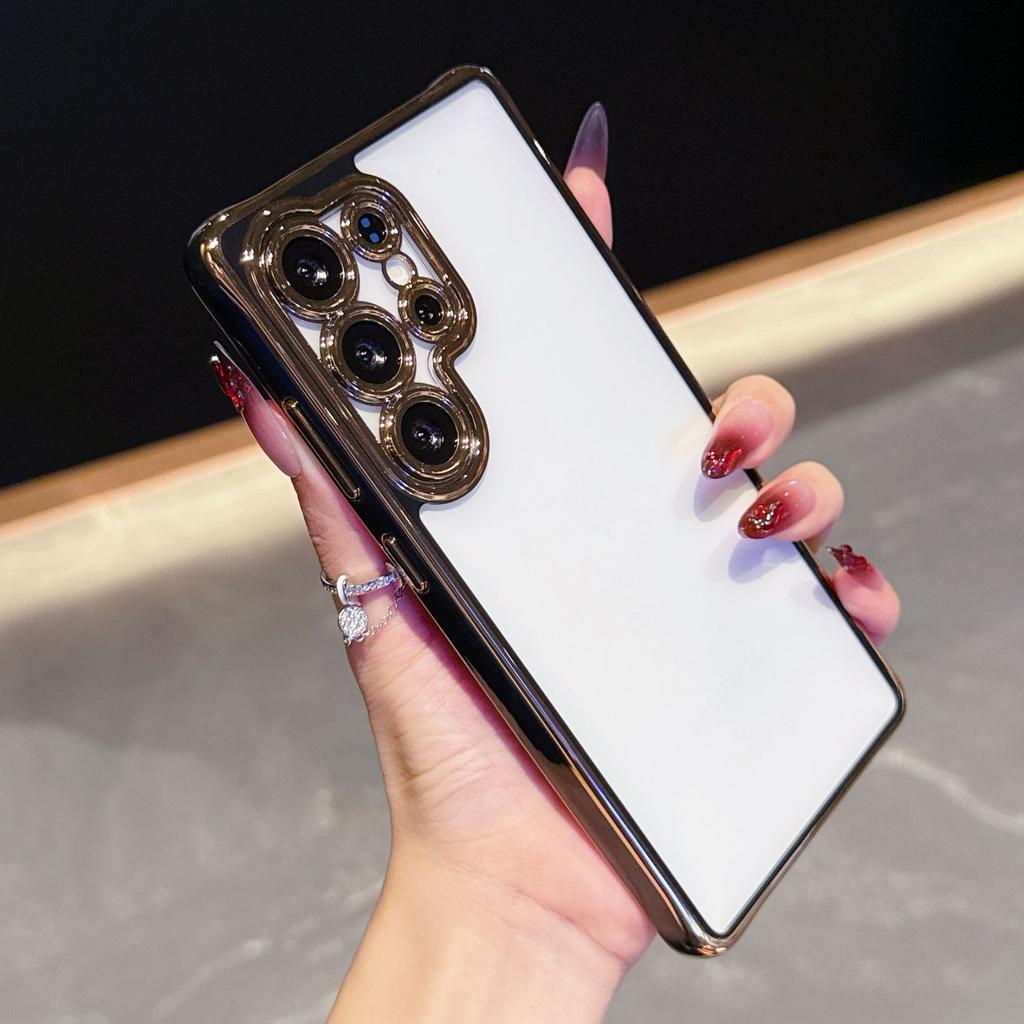 Electroplated two-color transparent acrylic Samsung S11ultra mobile phone case A11 four-corner anti-drop A11 protective case