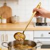 Stainless Steel Soup Ladle with Long Handle And Strainer 2-in-1 Kitchen Spoon for Serving And Filtering Easy To Store Hanging Hole Cooking Tools