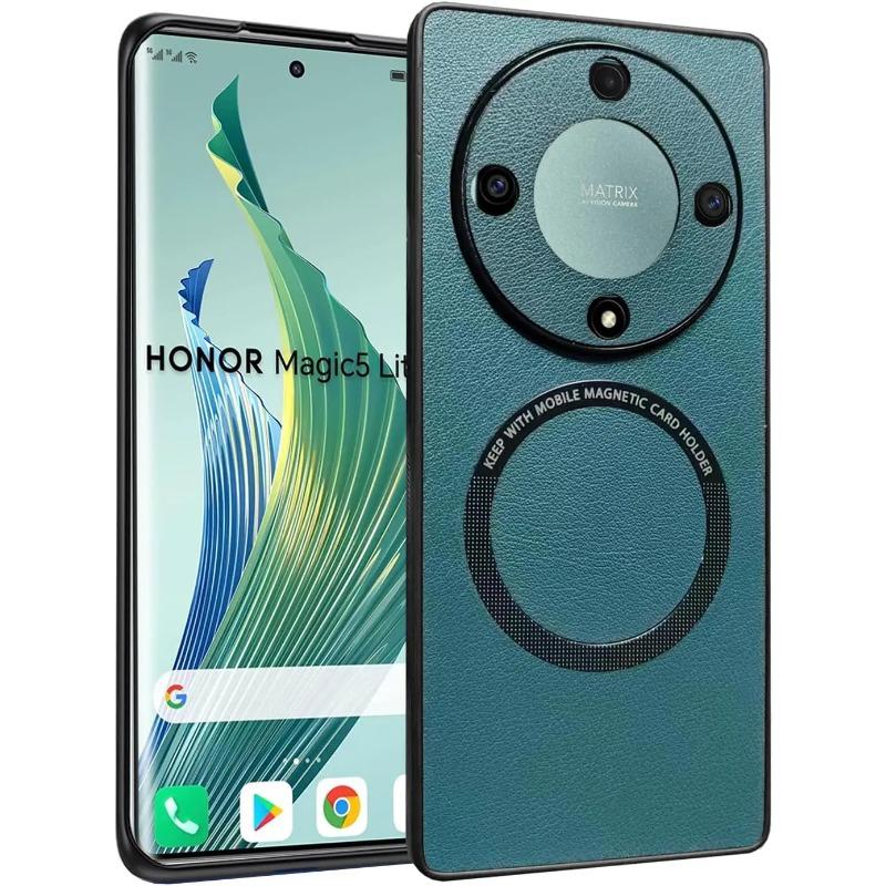 Husă din piele PU pentru Honor Magic 6 5 Lite Husă pentru Magsafe Husă magnetică de încărcare fără fir antișoc pentru Honor X9A X9B Couqe