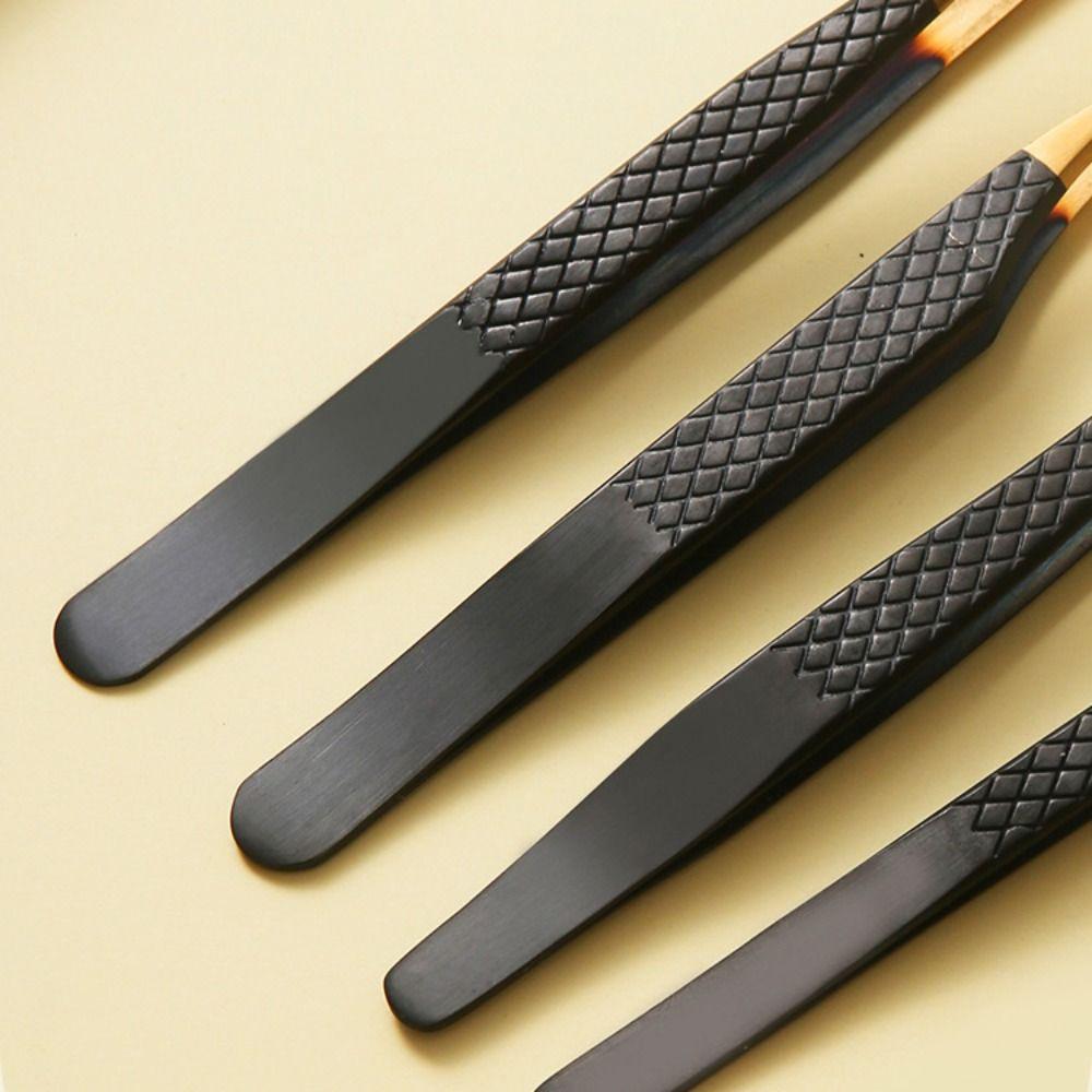 With Fiber Tips Eyelash Extension Tweezer Curved Strip Grafting False Eyelash Tool Beauty Salon