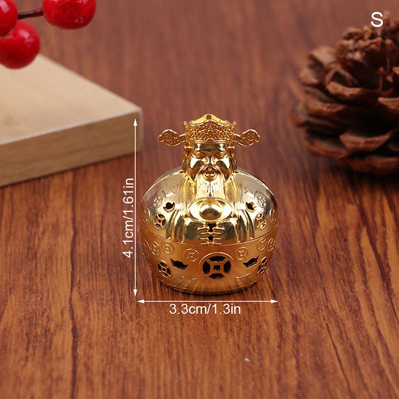 

1 шт. Сплав Бог Богатства Подставка для благовоний С изысканными резными юаньбао Подставка без благовоний Йога Медитация Домашнее украшение S