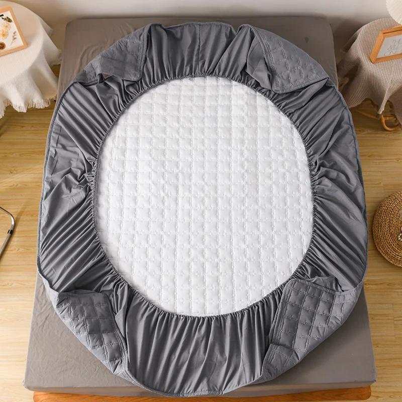 Waterproof Mattress Cover Bed Protector Case with Elastic Band Mattress Cover Fitted Sheet Soft Breathable King Mattress Cover Protector