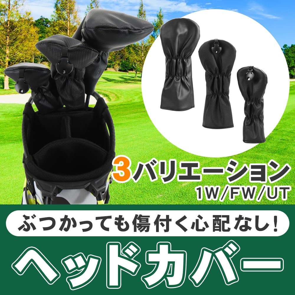 Golf club head with club number scratch gift cover, waterproof, tag, resistant, cushioned, (UT)