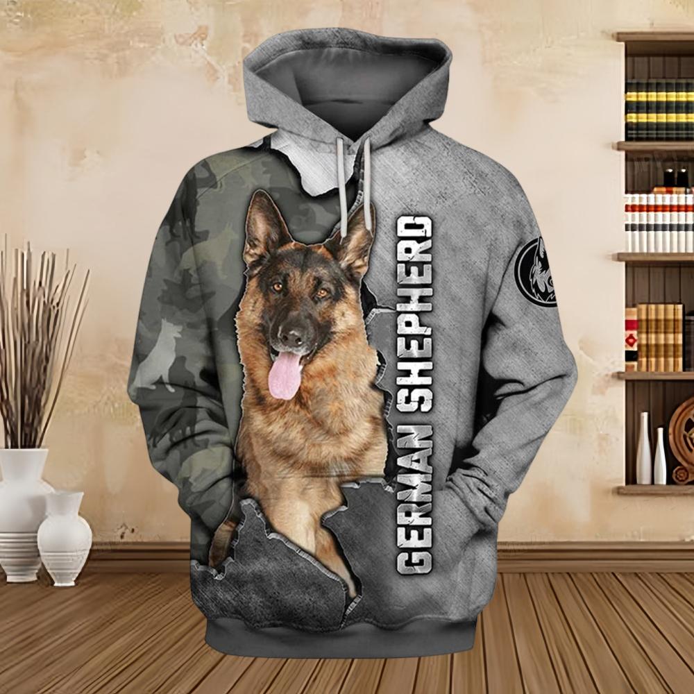2025 New Hoodies 3D Graphic Silver Ribbon Hoodies Animals Dog Belgian Malinois Sweatshirts Casual Harajuku Sportswear Clothing