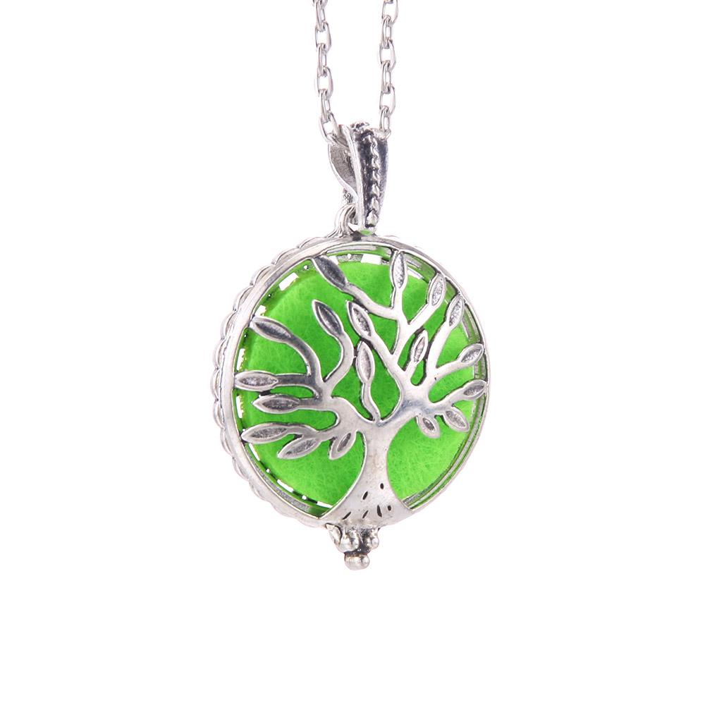 Aromatherapy Necklace Tree of Life Diffuser Jewelry Vintage Open Locket Pendant Essential Oil Perfume Aroma Diffuser Necklace