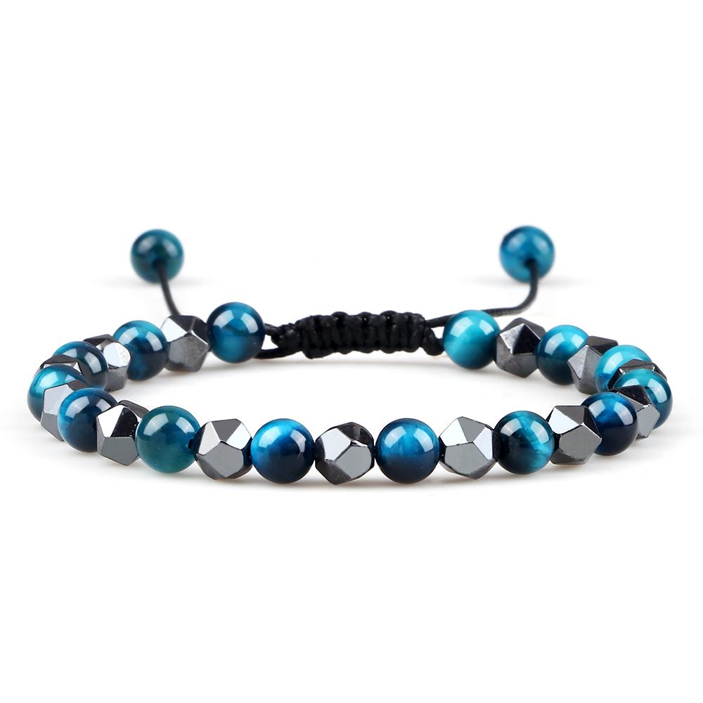 גברים חרוזי המטיט לא סדירים צמיד קסם נשים 4 6 8 מ"מ טבעי לבה טייגר עין חרוז זוג צמיד אופנה תכשיטי ידידות