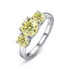 JoyceJelly S925 Silver Colors Moissanite Ring 2CT 4CT Total Full Moissanite Diamond Jewelry For Wedding Engagement Gift