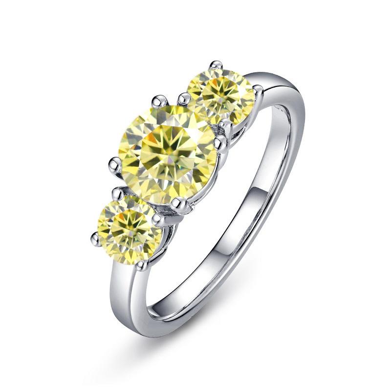 JoyceJelly S925 Silver Colors Moissanite Ring 2CT 4CT Total Full Moissanite Diamond Jewelry For Wedding Engagement Gift