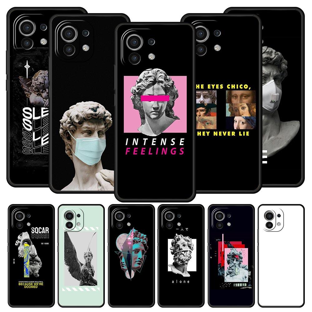 Cartoon Statue Abstract Art Phone Case Cover for Xiaomi Mi 17 15 14 13 12 11 Ultra 15T 14T 13T 12T 11T Pro Lite Soft TPU Shell