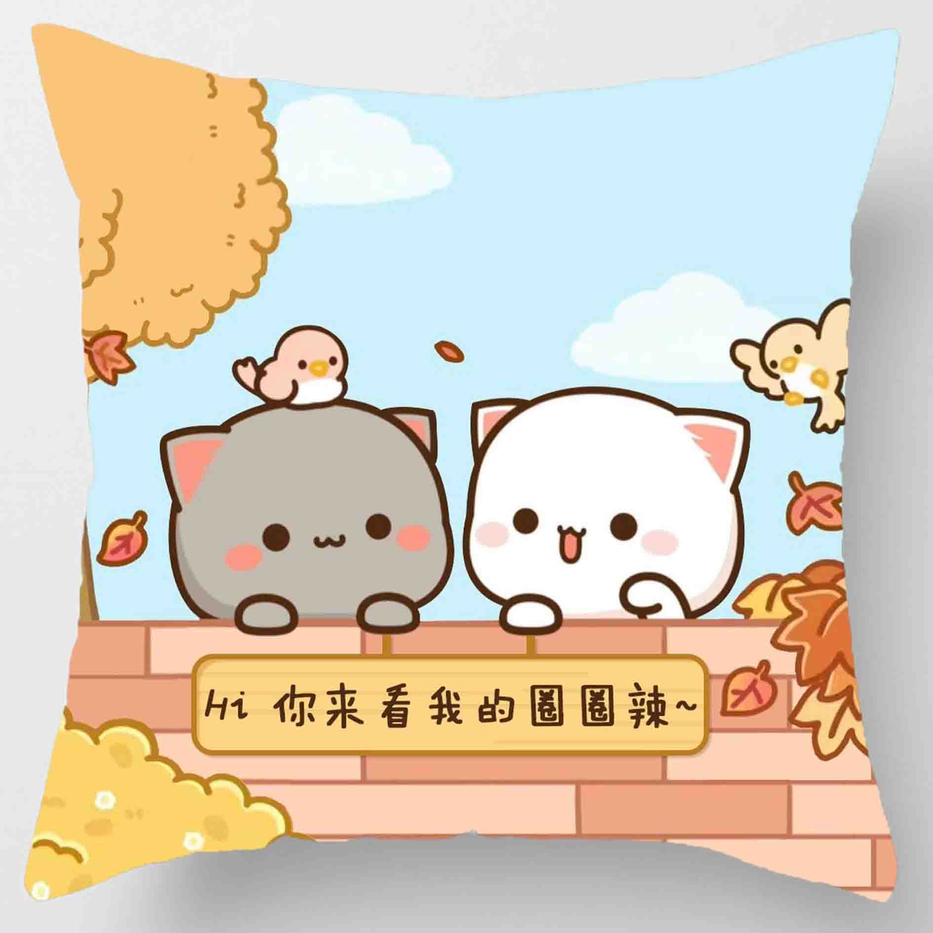 

45* 45см напечатанная подушка мультяшная квадратная подушка карточка мультяшная диванная подушка подушка для спальни 16x16Inch