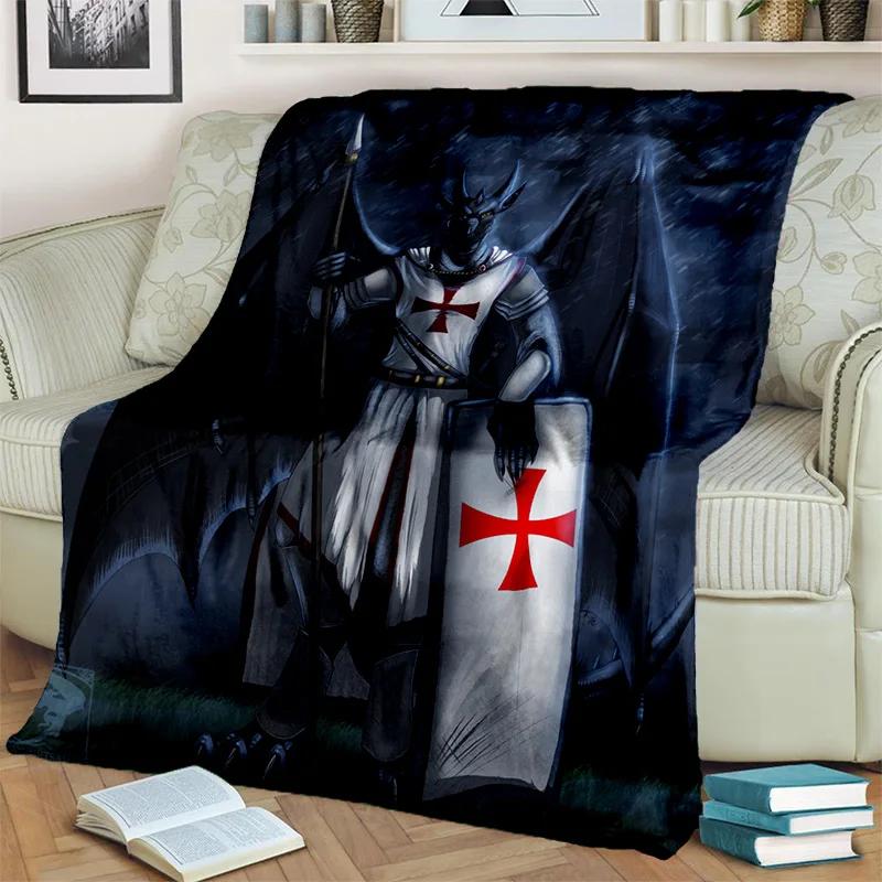 Templar Cavalier Knight Crusaders Games Blanket,Soft Throw Blanket for Home Bedroom Bed Sofa Picnic Travel Office Cover Blanket