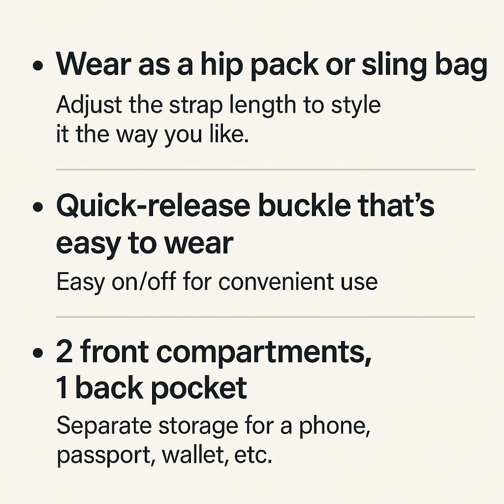 Daiso Çapraz Askılı & Bel Çantası - Siyah