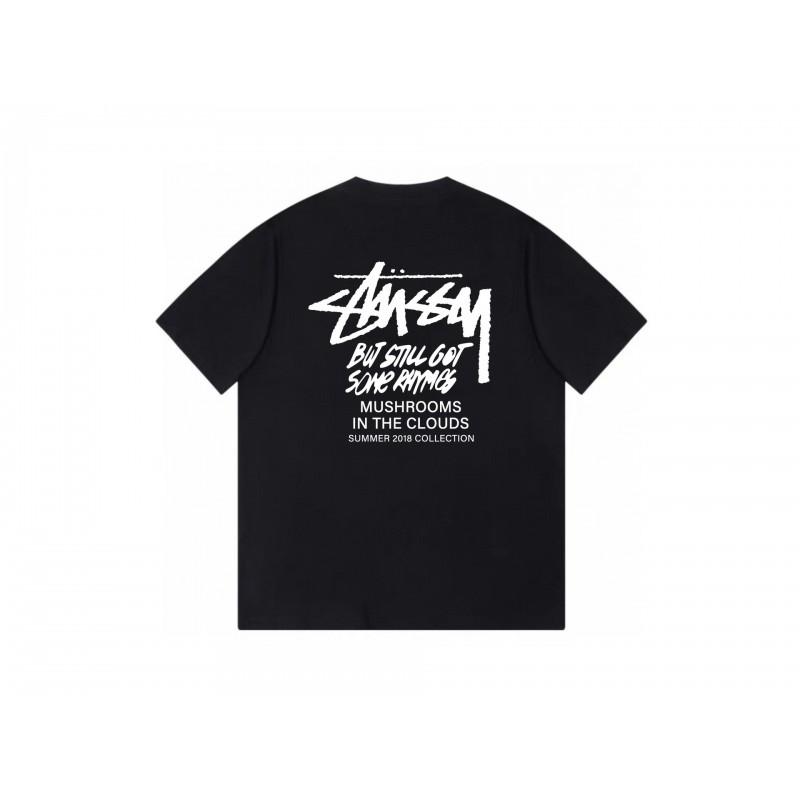 Stussy Short Sleeve T-Shirt Teens Loose Fit 270g Cotton Round Neck Casual Wear