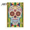 Decorative Burlap Lawn Banners Day of The Dead Garden Flag, 12x18 Inch Floral Skull Yard Festive Ornament Flags Mexican Gothic Skeleton Flowers