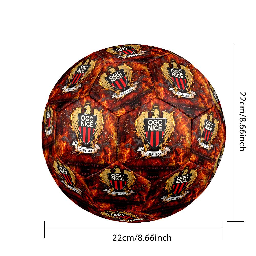Pallone da Calcio OGC Nice FC Taglia 5 Standard Durevole per Allenamento e Partita Sport all'Aperto per Adulti