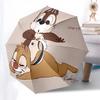 Chip und Dale Motiv Automatischer Öffnungs- und Schließschirm, Helle Farbe 8-Speichen Tragbarer Schirm, Geeignet für Männer und Frauen, Ein Perfektes Geschenk für Chri