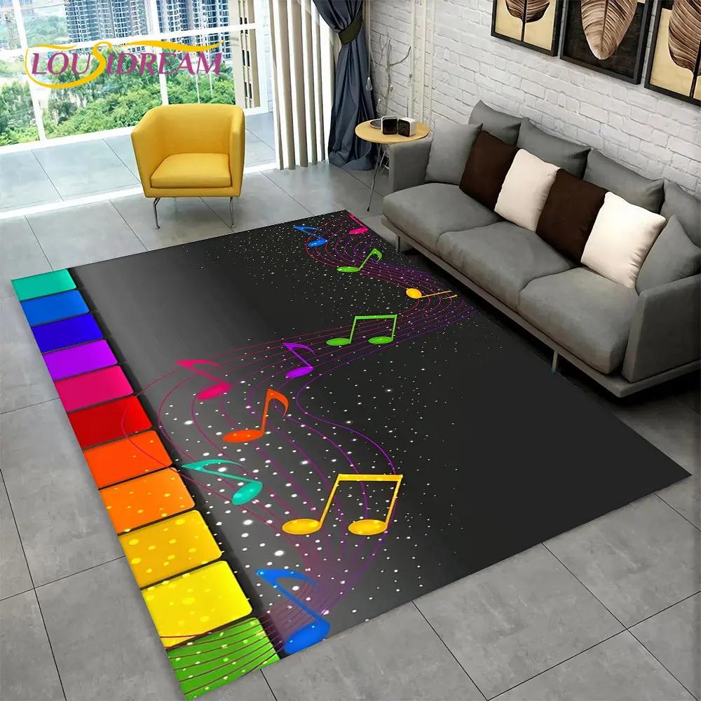 3D Müzik Nota Piyano Sanat Alan Kilim Büyük, Oturma Odası Yatak Odası Kanepe Paspas Dekor için Halı Kilim, Çocuk kaymaz Zemin Mat