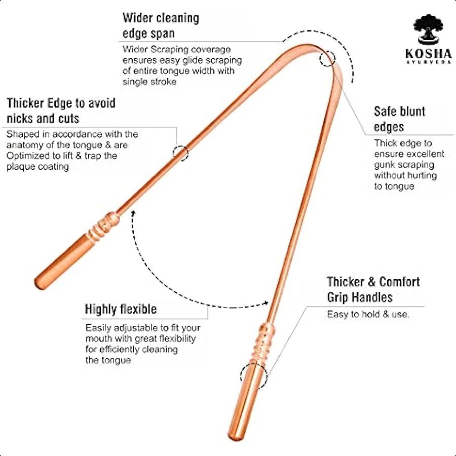 

Медный скребок для языка Очиститель Идеальный хирургический скребок для языка Лучшее средство от неприятного запаха изо рта Поддерживает гигиену полости рта Толстый Безопасный Тупой United States