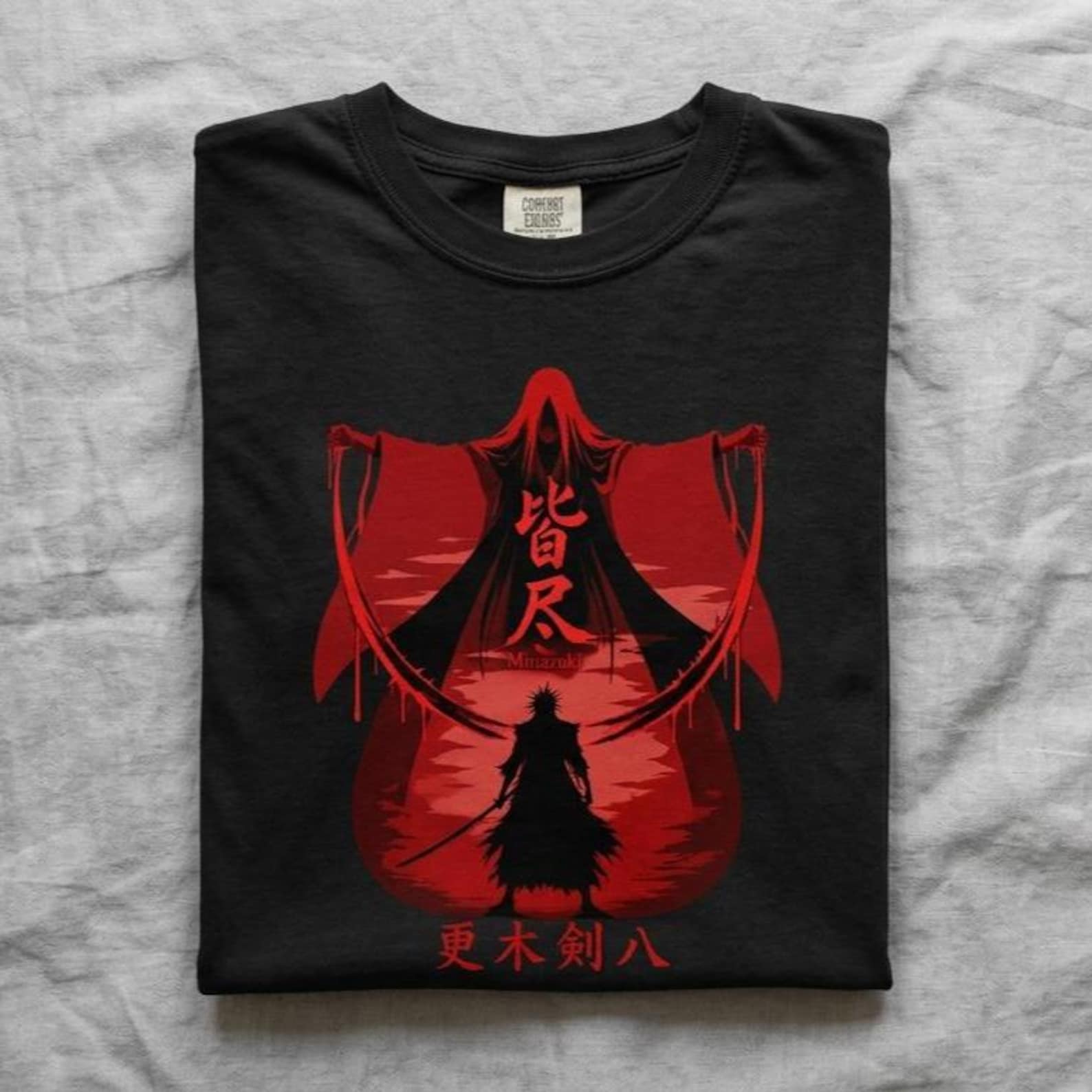 Bleach Kenpachi vs Unohana Graphic Tee , Garment Dyed Anime Streetwear L