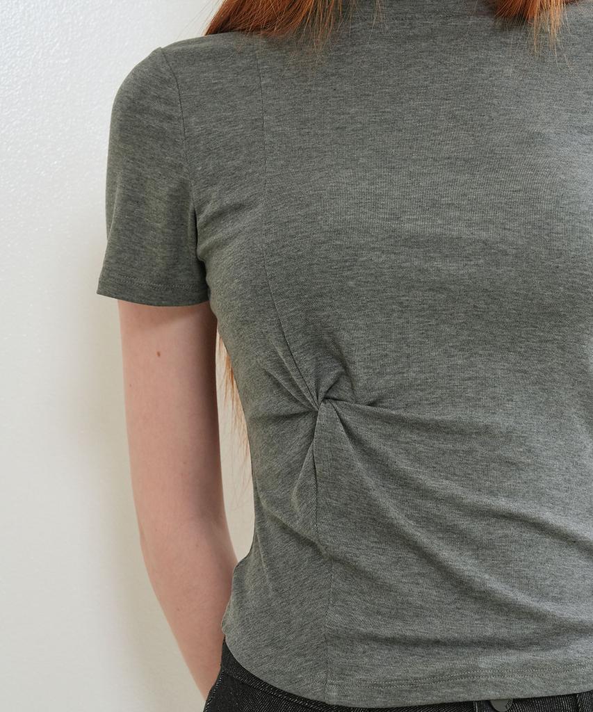GENERALIDEA Acetate Twist Short Sleeve T-Shirt [Charcoal] / Gf2Lts520