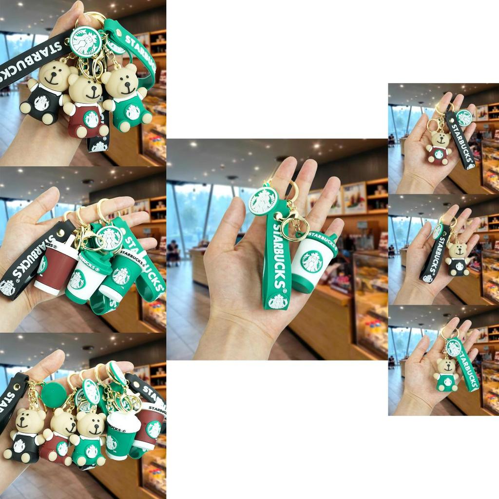 Adorable Bear Keychain Rubber Material Cute Cartoon Accessory For Keys Car Pendant