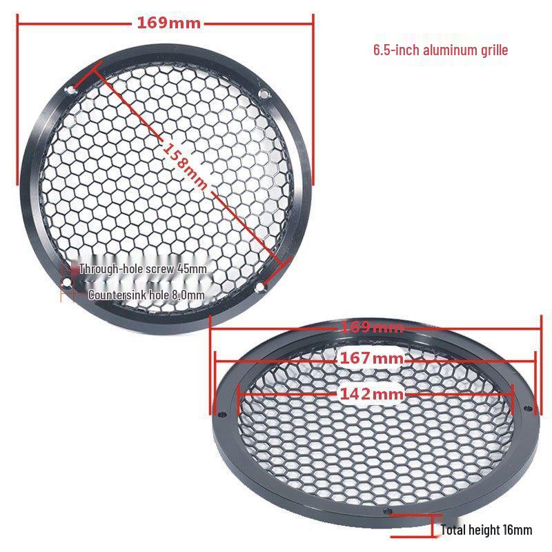 1.5-6.5 inch Car Speaker Aluminum Mesh Cover - A-pillar Protective Decorative Frame