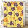 Yellow Purple Floral Print Shower Curtain Modern Decor for Bathroom Customizable Size Available On
