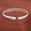 Lotus White Copper Bracelet for Women, Open Heart Sutra Bracelet, Solid Ethnic Style, Young Fashion Accessory, Bracelet for Girlfriend