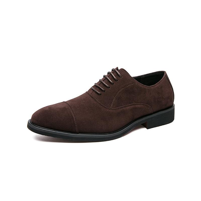 Large size matte leather shoes men's 2025 spring new business casual men's shoes three-joint versatile men's leather shoes