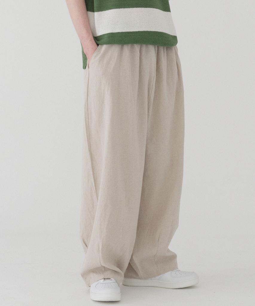 PIANER Comfortable Linen Balloon Pants (Beige)
