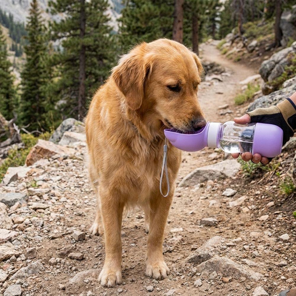 Multi-functional Cat Ear Shaped Pet Water Bottle 2 In 1 Dog Water Bottle Drinking Bowl Camping