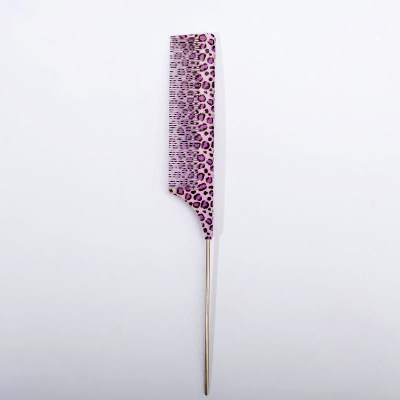 Расческа-гребень с острым кончиком «Тысяча птиц» [узор «леопард»] - высокотемпературная антистатическая расческа со стальными иглами