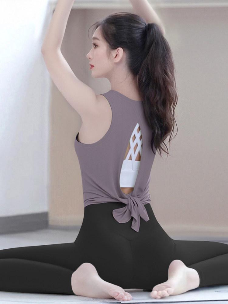 Women's Loose Back Yoga Cover-Up: 2026 Pilates Training Top & Fitness Set