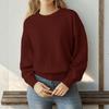 Women's Fashion Casual Loose Comfortable Solid Color Fashion Pullover Round Neck Long Sleeve Female Sweater