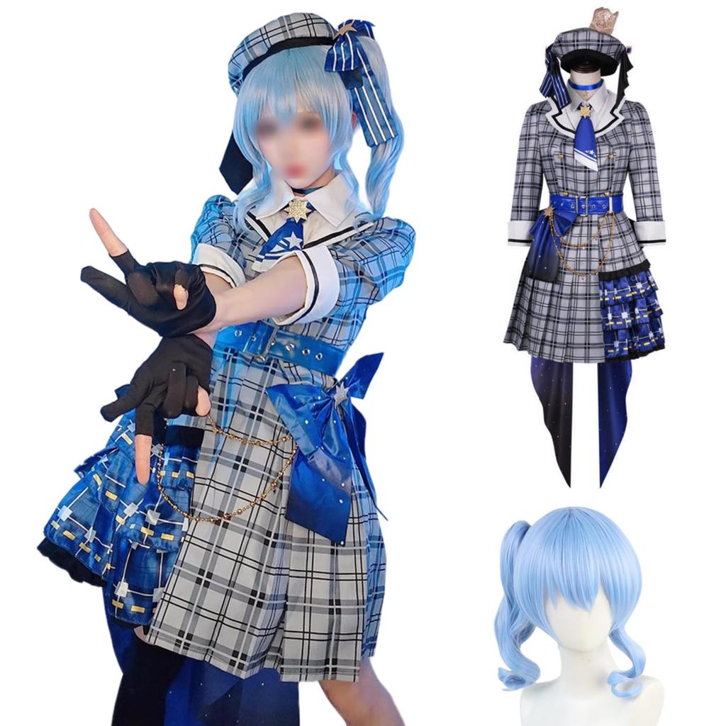 Suisei Hoshimachi Cosplay Costume with Perfect for Costume School and Events [COSSA] Wig, Halloween, Parties, Festivals, Christmas, (XXL)