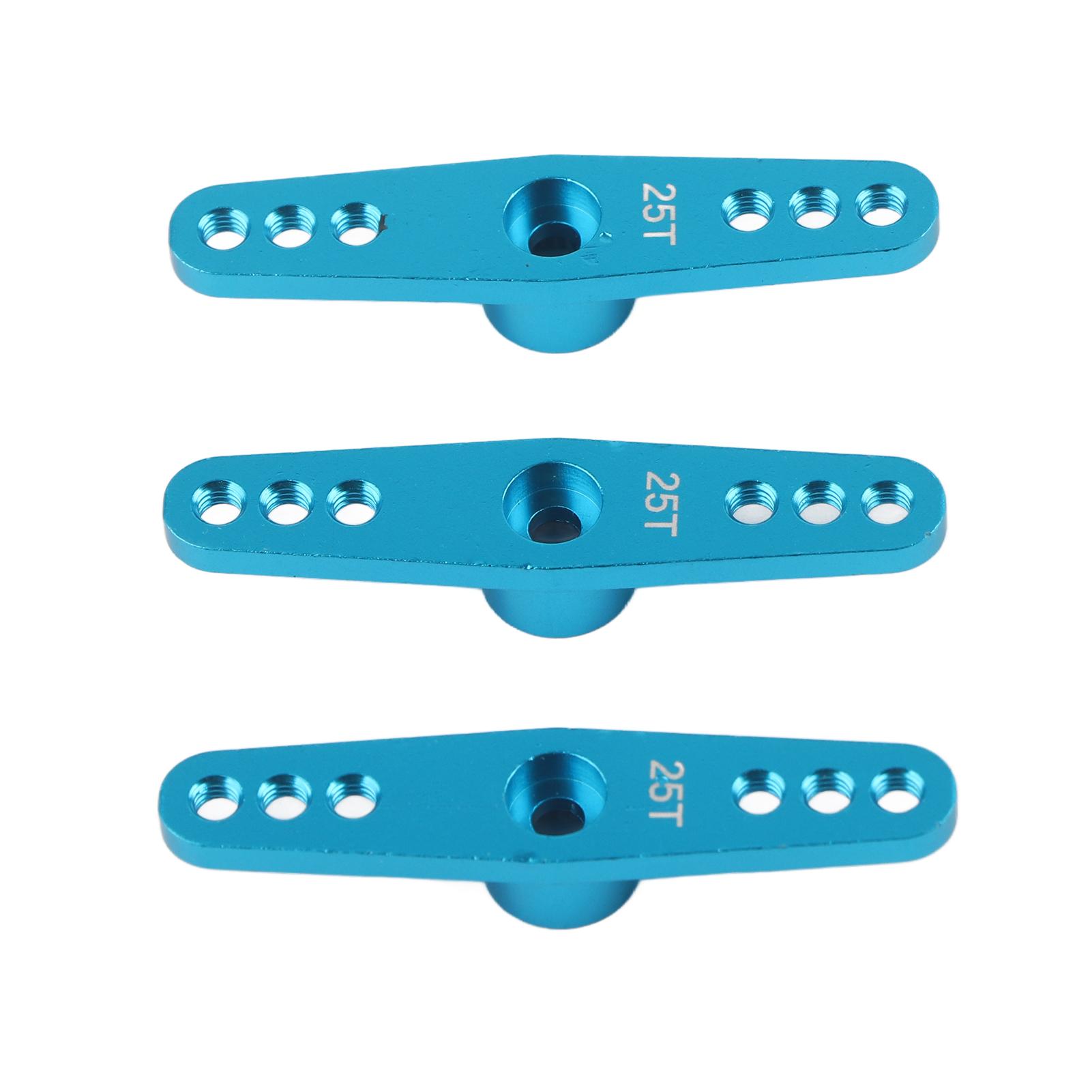 

3Pcs 25T Aluminum Alloy RC Servo Arm Horn Long Type for 110 Remote Control Car Upgrade PartBlue синій