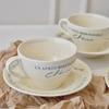 350ml Styl Retro Francuski Alfabet Ceramika Filiżanki do Kawy Naczynia Zestaw Kombinowany Śniadanie Desery Mleko Sałatka Talerz Porcelanowy Kubki