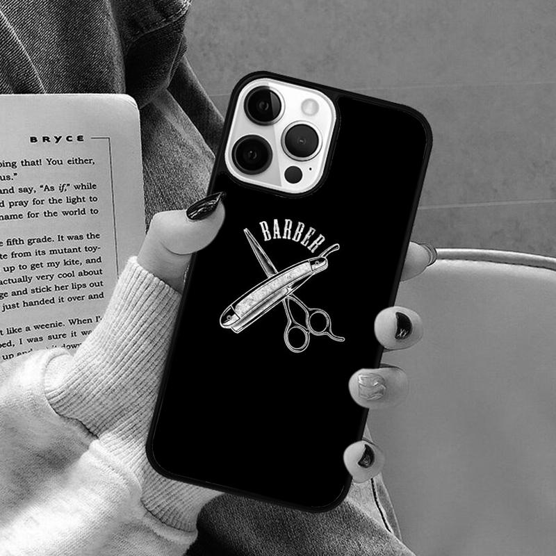 Barber Pole Scissor Phone Case for iPhone 17 Air 16 16e 15 Plus for Apple 13 11 12 14 Pro Max Cover coque Shell