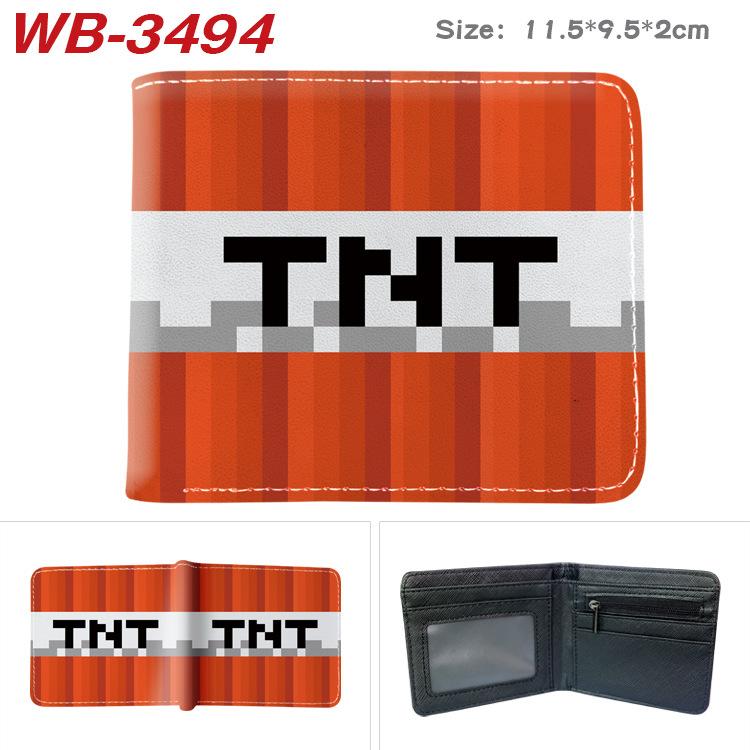 Virtual World Game Peripheral Wallet Cartoon Print Short Fold Card Holder Unisex 1pcs